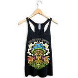 StonerDays Free Your Mind Women's Racerback tank, black, with psychedelic print, sizes S-XXL