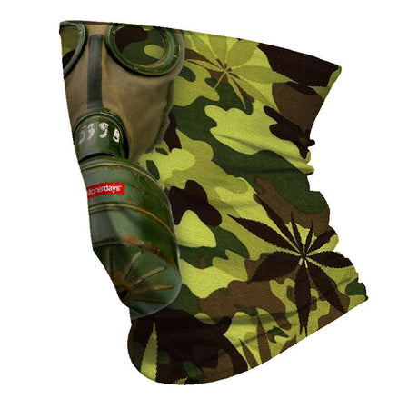 StonerDays Gas Mask Face Gaiter in Camouflage with Leaf Patterns, Polyester Material, One Size