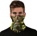 StonerDays Gas Mask Design Face Gaiter, Polyester, Front View on Model