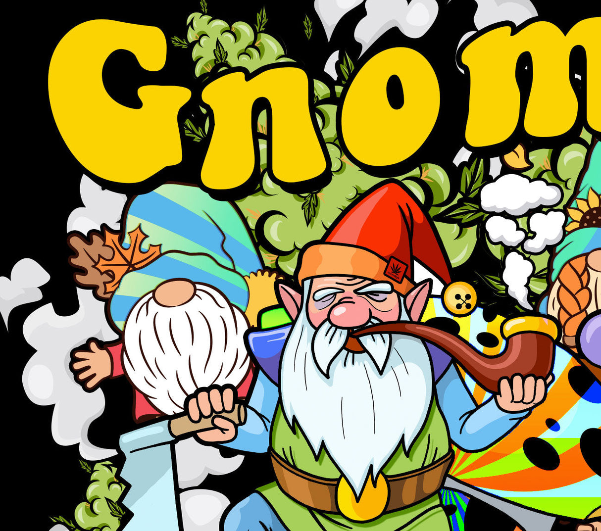 StonerDays Gnome Grown Crop Top Hoodie in Green with Gnome Graphic Design