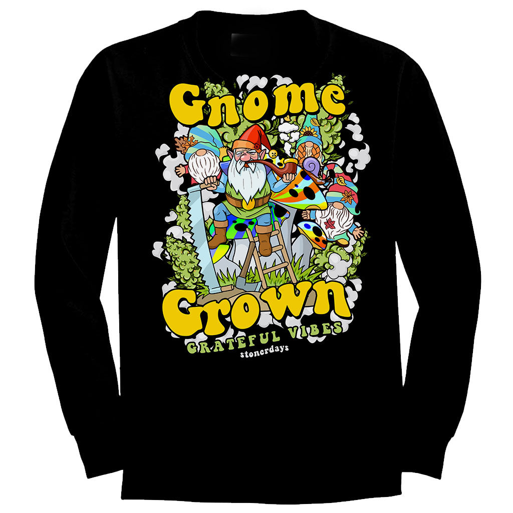 StonerDays Gnome Grown Long Sleeve Shirt - Front View on White Background