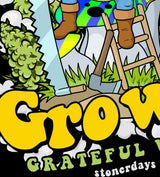 StonerDays Gnome Grown Racerback in Rasta colors, featuring a gnome gardening graphic