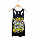 StonerDays Gnome Grown Racerback Tank Top in Rasta Colors, Women's Cotton Blend Apparel