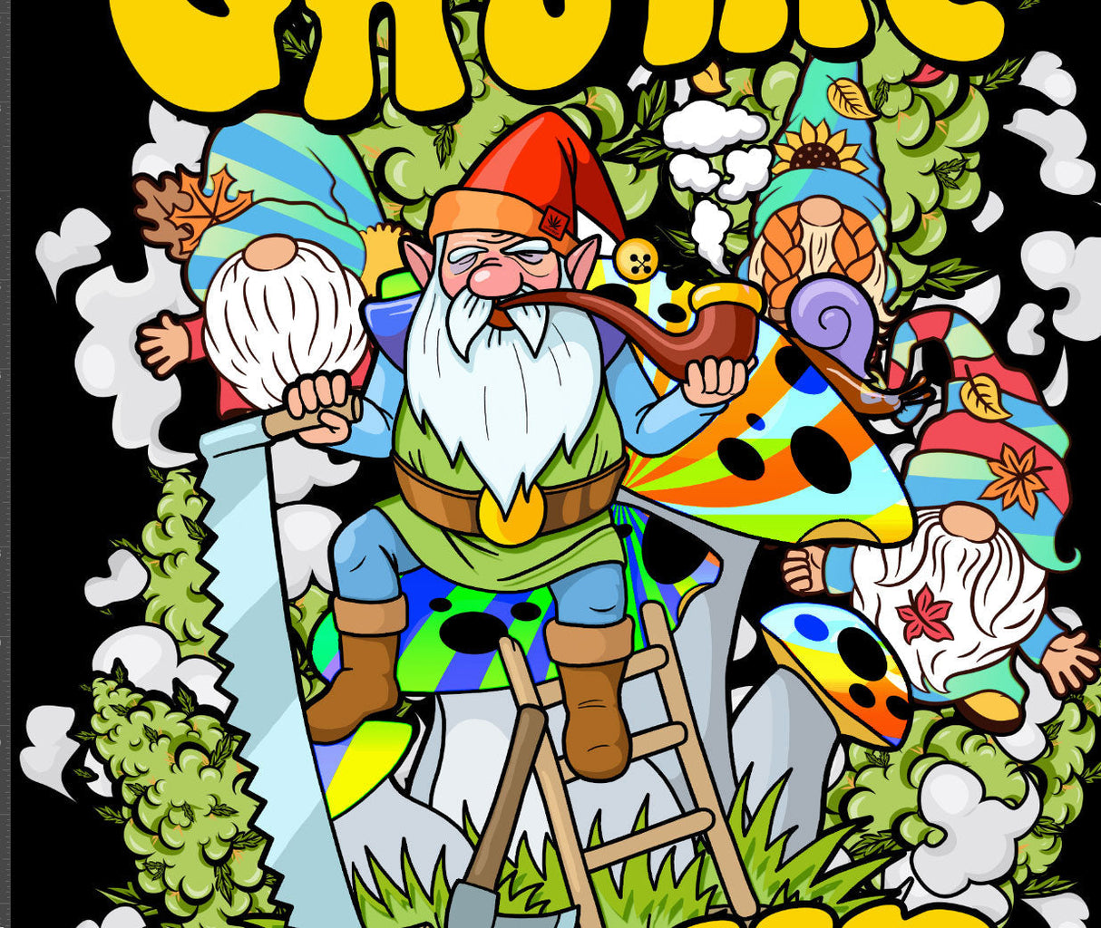 StonerDays Gnome Grown Tank top featuring vibrant gnome graphics, made from cotton, front view