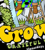StonerDays Gnome Grown Tee graphic close-up with vibrant colors on cotton fabric