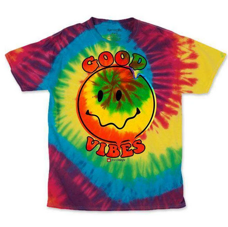 StonerDays Good Vibes Tie-Dye Crop Top Front View on White Background