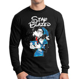 StonerDays Goofy Space Adventure Long Sleeve Shirt in Black, Front View, Sizes S-XXXL