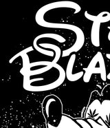 StonerDays Goofy Space Adventure Tank Top, Black with White Print, Front View