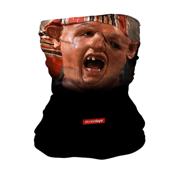 StonerDays Gooniesloth Neck Gaiter featuring iconic design, versatile wear, front view on white background