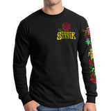 StonerDays Grateful Dabs Long Sleeve Shirt, black cotton, front view on male model