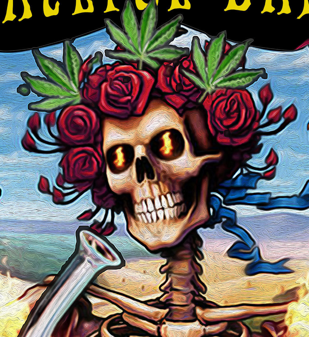 StonerDays Grateful Dabs Long Sleeve Shirt with psychedelic skull and roses design