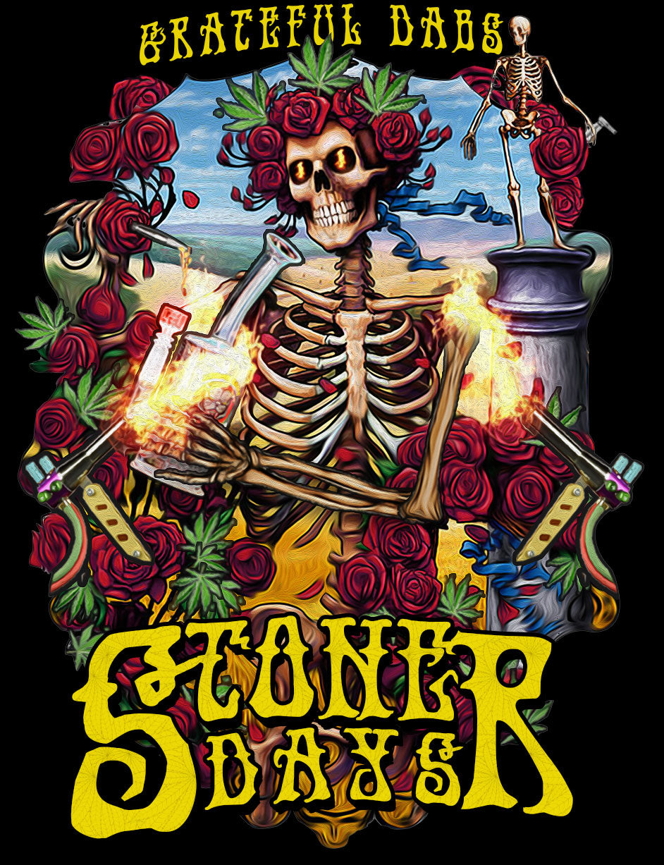 StonerDays Grateful Dabs Long Sleeve with Skeleton and Roses Graphic