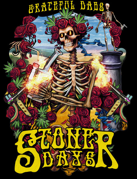 StonerDays Grateful Dabs Tank with colorful skeleton and roses graphic design