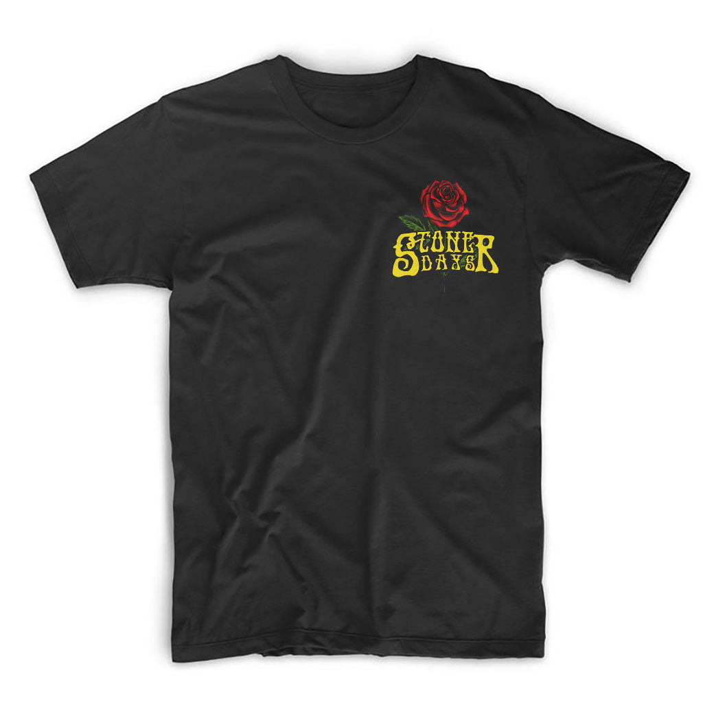 StonerDays Grateful Dabs Tee in black cotton, front view on white background