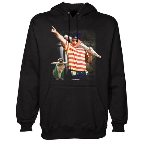 StonerDays Great Bambino Hoodie in black, front view with vibrant graphic print, available in multiple sizes