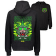 StonerDays Greenz Panther Hoodie in black with vibrant green print, front view on white background