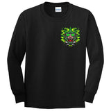 StonerDays Greenz Panther Long Sleeve Shirt in black, front view on white background