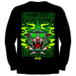 StonerDays Greenz Panther Long Sleeve Shirt, black, with vibrant green graphic