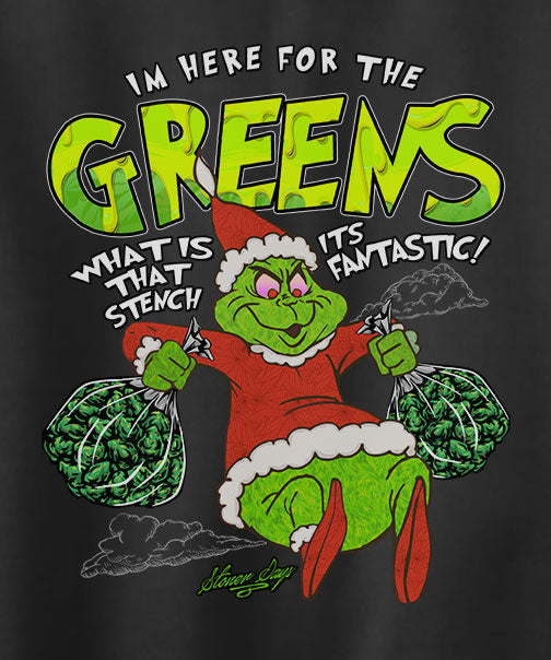 StonerDays Grinch Long Sleeve Shirt in Green with Front Graphic Design, Unisex 2X Large