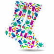 StonerDays Gummy Bears Weed Socks with colorful cannabis and candy prints on white background