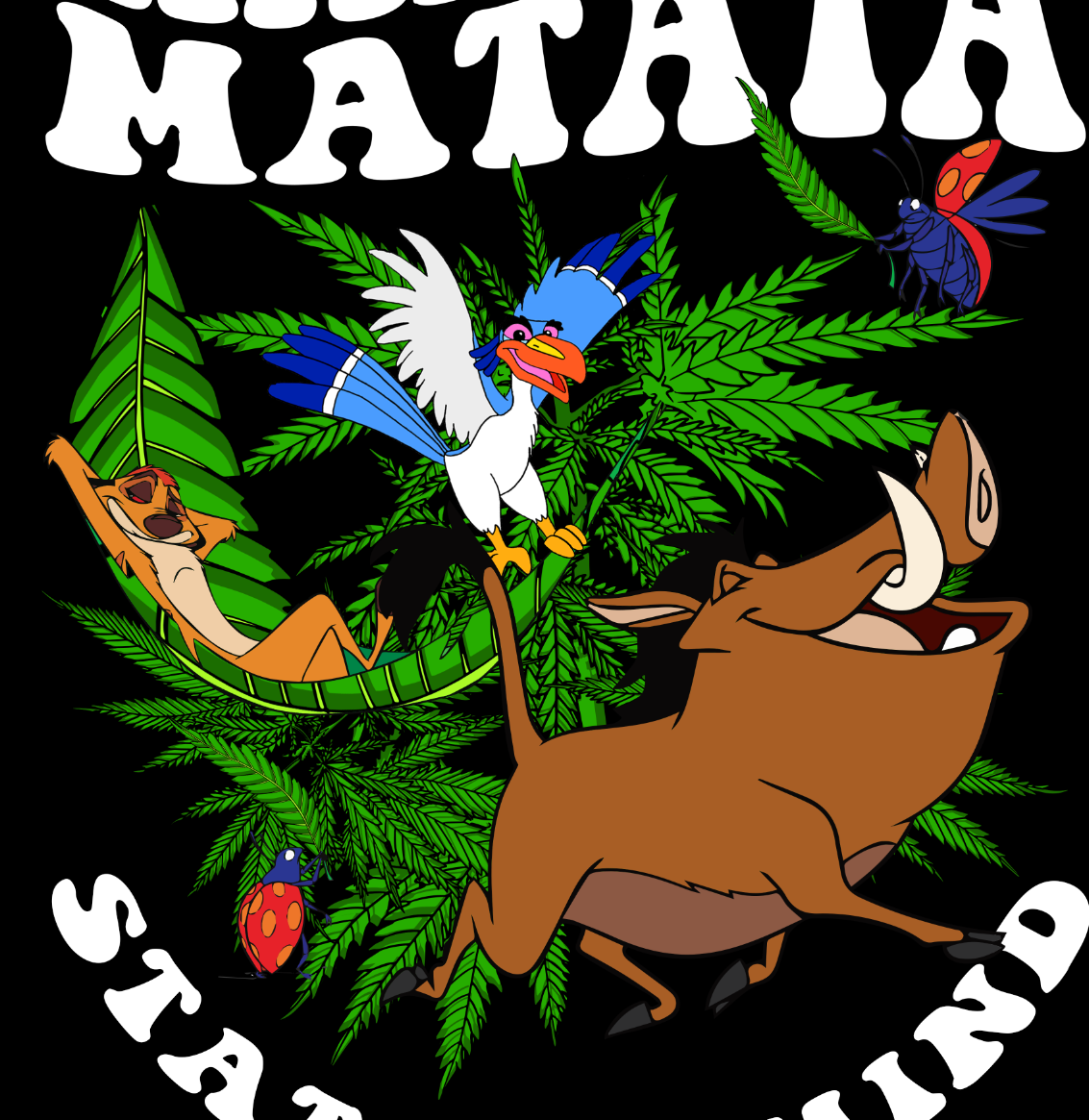 StonerDays Hakuna Matata Hoodie in Green with Cannabis Leaf Design, Men's Cotton Blend