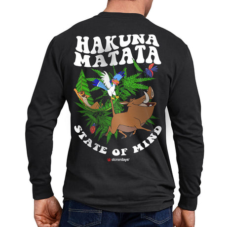 StonerDays Hakuna Matata Long Sleeve Shirt - Rear View with Graphic Design