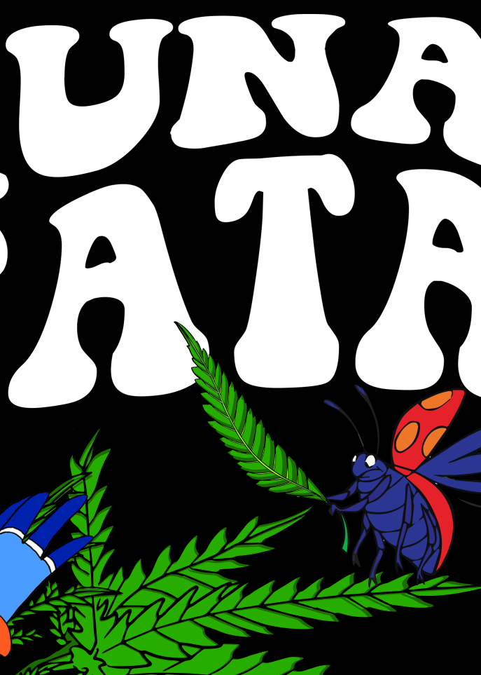 StonerDays Hakuna Matata Tank featuring vibrant cannabis leaf and ladybug design on black background