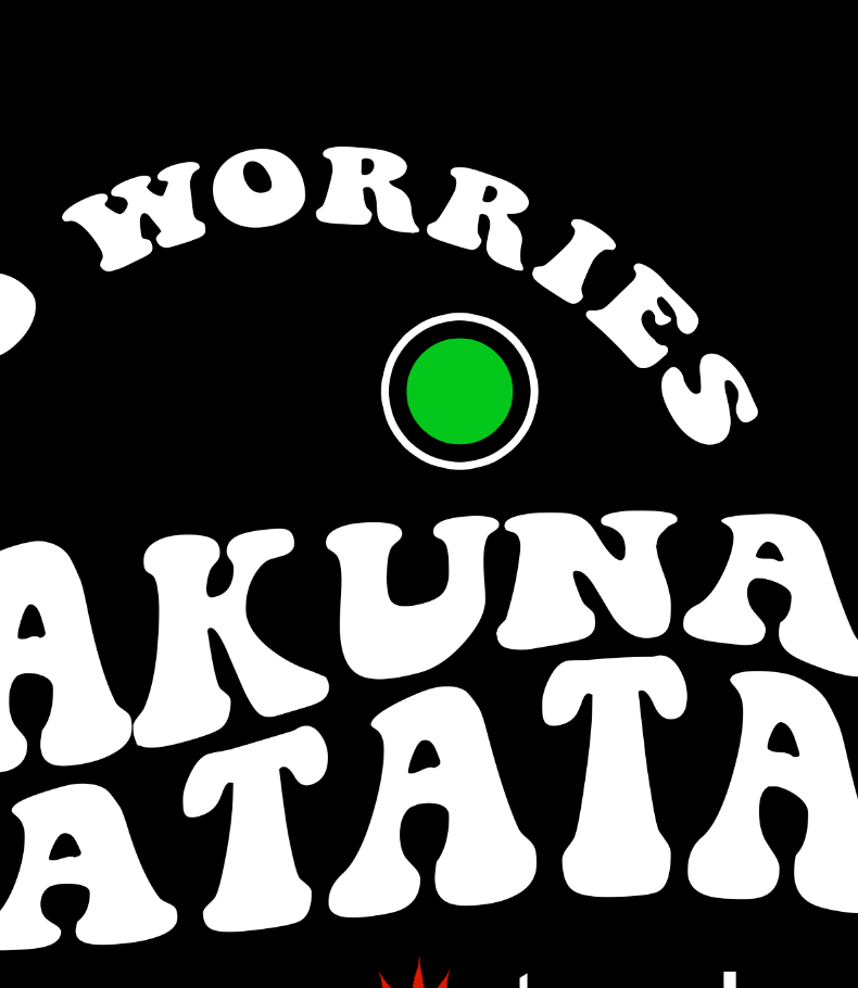 StonerDays Hakuna Matata Tank top in black with white lettering, front view, unisex cotton blend