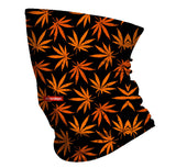 StonerDays Halloweed Neck Gaiter with Cannabis Leaves Pattern, Stretchable Polyester