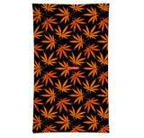 StonerDays Halloweed Neck Gaiter with vibrant cannabis leaf pattern, front view on white background