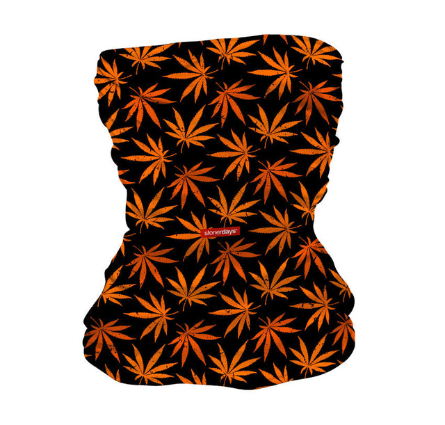 StonerDays Halloweed Neck Gaiter with Cannabis Leaves Pattern, Polyester Material