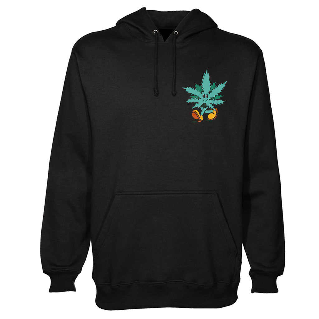 StonerDays Happy 420 Hoodie in Black Cotton for Men, Front View with Graphic Design