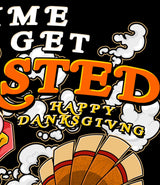 StonerDays Happy Danksgiving Hoodie close-up, featuring bold graphics on black cotton