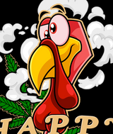 StonerDays Happy Danksgiving Long Sleeve shirt with cartoon turkey design