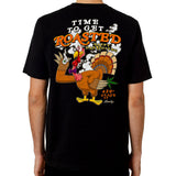 StonerDays Happy Danksgiving T-shirt with festive turkey graphic, rear view on model