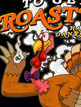 StonerDays Happy Danksgiving T-shirt featuring a cartoon turkey with a joint, front view on black background