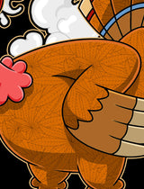 StonerDays Happy Danksgiving T-shirt design close-up featuring autumn leaves and smoke