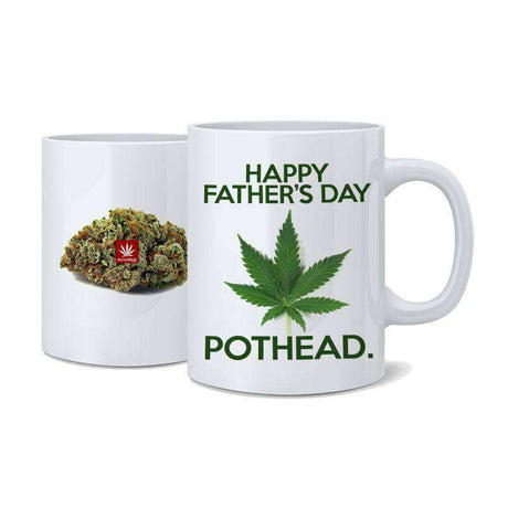StonerDays Ceramic Mug with 'Happy Father's Day Pothead' Design and Hemp Card