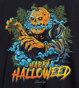 StonerDays Happy Halloweed Crop Top Hoodie with festive cannabis-themed design