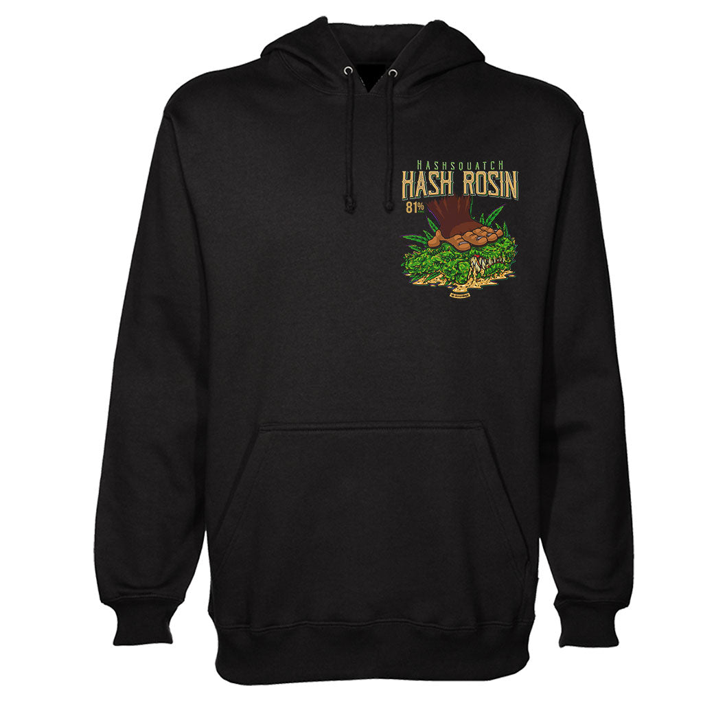 StonerDays Hash Rosin Men's Hoodie in black cotton, front view with detailed graphic design