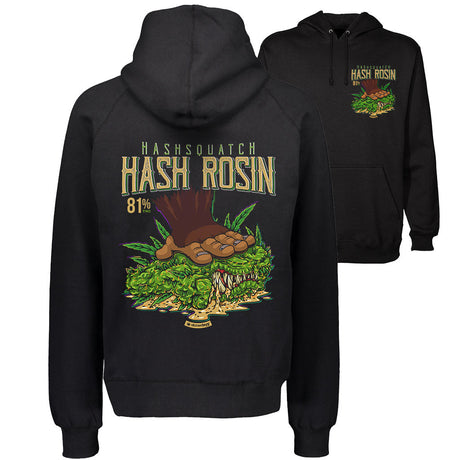 StonerDays Hash Rosin Hoodie in black, featuring a cannabis design, comfortable cotton, sizes S-XXXL