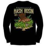 StonerDays Hash Rosin Long Sleeve in black, featuring bold graphic print, rear view on white background