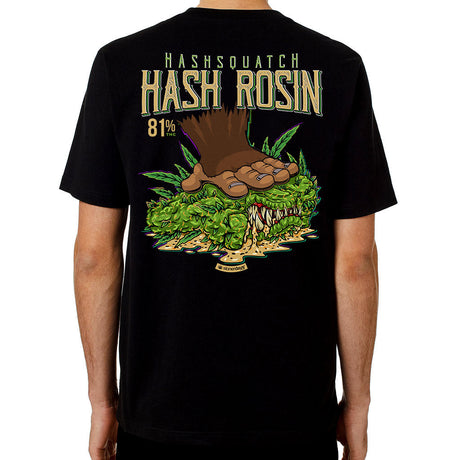 StonerDays Men's Hash Rosin T-Shirt in Black - Rear View with Graphic Design