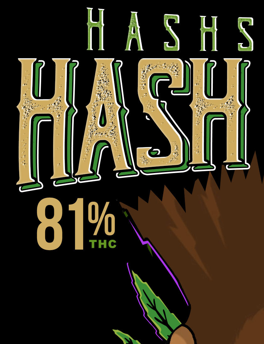 StonerDays Hash Rosin Tank featuring bold 'HASH' print with '81% THC' detail, cotton blend fabric.