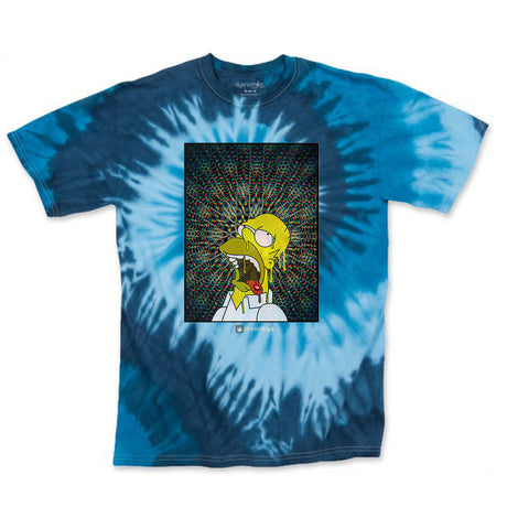 StonerDays Homer Blotter Blue Tie Dye T-Shirt with Cotton Material - Front View