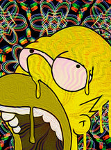 StonerDays Homer Blotter Hoodie with vibrant psychedelic pattern in the background