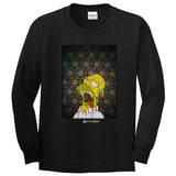 StonerDays Homer Blotter Long Sleeve Shirt in Black, Front View, Made in USA, Men's Small