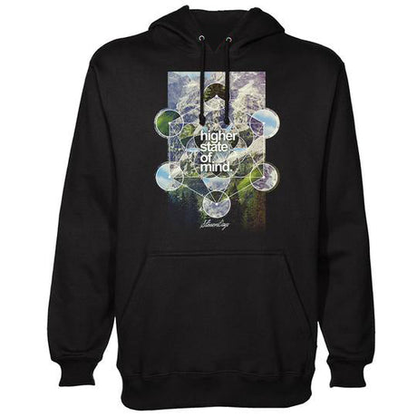 StonerDays Hsom Dimensions Hoodie in black with graphic design, front view on white background