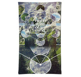 StonerDays Hsom Dimensions Neck Gaiter featuring nature print and 'higher state of mind' text