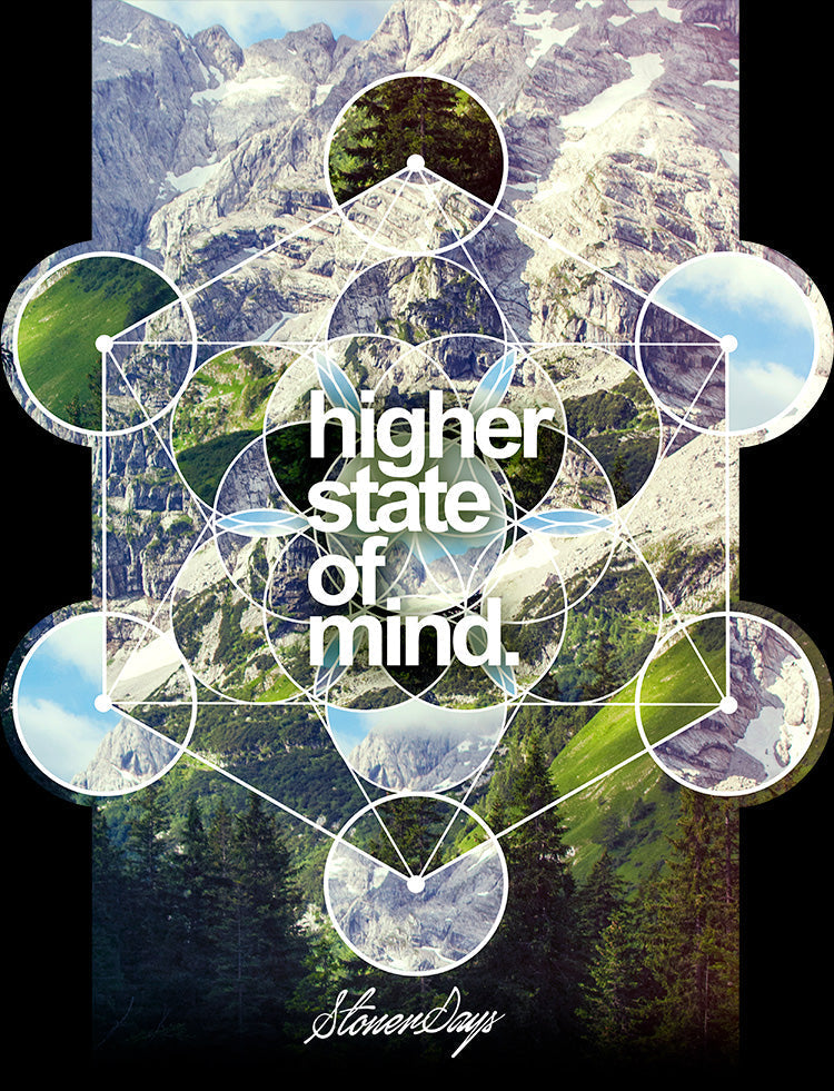 StonerDays Hsom Dimensions Racerback with mountain graphics and 'higher state of mind' text